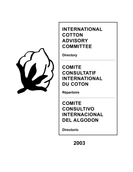 Directory - ICAC. International Cotton Advisory Committee