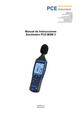 Manual de Instrucciones Sonómetro PCE-MSM 3