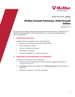 McAfee Firewall Enterprise, Multi‑Firewall Edition 8.3.x Guía de