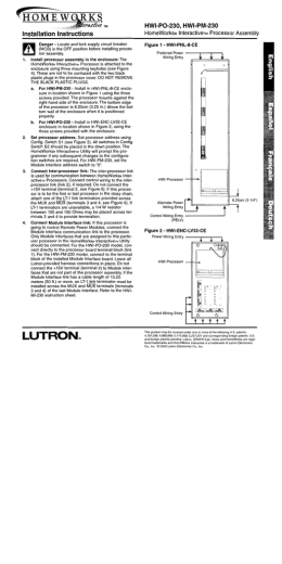 Installation Instructions HWl-PO-230, HWl-PM-230