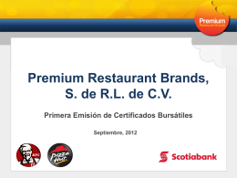 Presentación Roadshow - premium restaurant brands