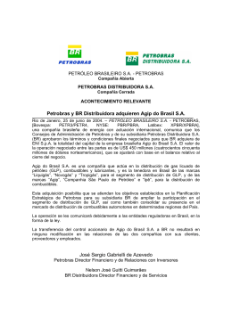Petrobras y BR Distribuidora adquieren Agip do Brasil S.A. José