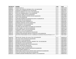 MATRICULA NOMBRE TIPO NUM 00000031 SEGUROS ALFA S A