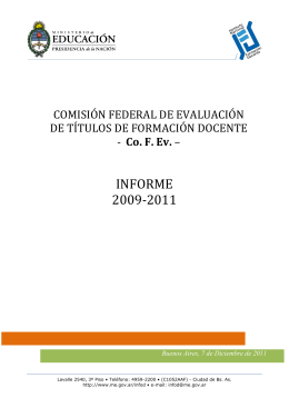 Informe 2009-2011 - Ministerio de Educación