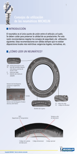 Consejos de utilización de los neumáticos MICHELIN