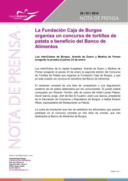 La Fundación Caja de Burgos organiza un concurso de tortillas de