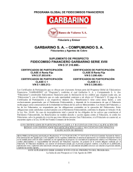 GARBARINO S. A. – COMPUMUNDO S. A.