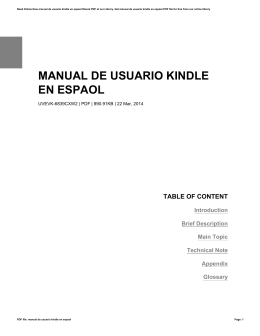 MANUAL DE USUARIO KINDLE EN ESPAOL