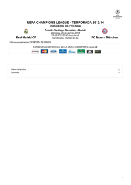 UEFA CHAMPIONS LEAGUE - TEMPORADA 2013/14