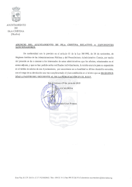 AYUNTAMIENTO DE ISLA CRISTINA (Huelva) ANUNCIO DEL