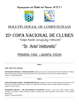 12ª Copa Nacional de Clubes - Primera Fase