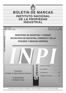 BOLETIN DE MARCAS - Instituto Nacional de la Propiedad Industrial