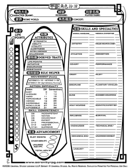 Serenity RPG Character Sheet
