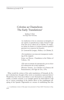 Celestina as Chameleon: The Early Translations
