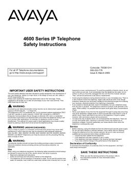 4600 Series IP Telephone Safety Instructions