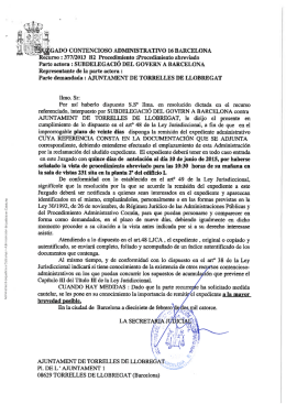 Parte actora : SUBDELEGACIÓ DEL GOVERN A BARCELONA