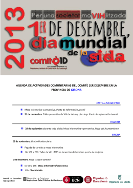 agenda de actividades comunitarias del comitè 1er desembre en la