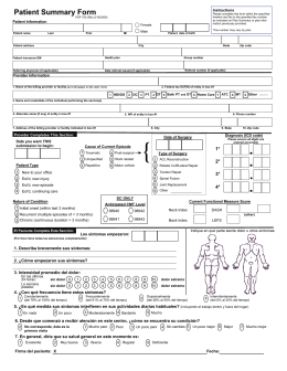 Patient Summary Form (spanish)
