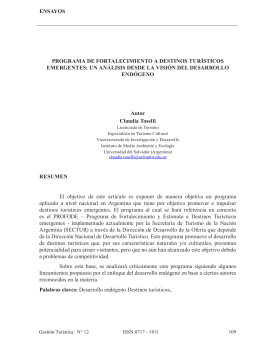 PROGRAMA DE FORTALECIMIENTO A DESTINOS TURÍSTICOS