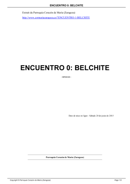 ENCUENTRO 0: BELCHITE - Parroquia Corazón de María (Zaragoza)