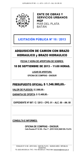 PUBLICA 16-13 - Municipalidad de General Pueyrredón