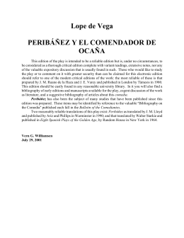 Lope de Vega PERIBÁÑEZ Y EL COMENDADOR DE OCAÑA