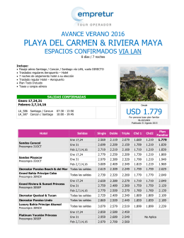 PLAYA DEL CARMEN & RIVIERA MAYA- VIA LAN