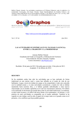 LAS ACTIVIDADES ECONÓMICAS EN EL PALMAR (VALENCIA)