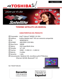 toshiba satellite l45-b4201sl características del producto