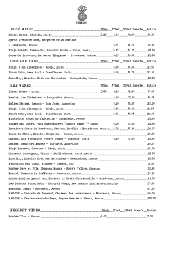 Wine List - The Bollo House
