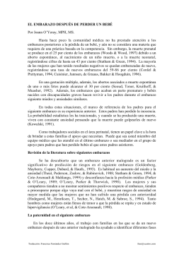 EL EMBARAZO DESPUÉS DE PERDER UN BEBÉ Por