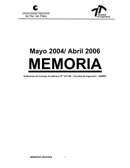 Memoria 2004-2006 - Facultad de Ingeniería