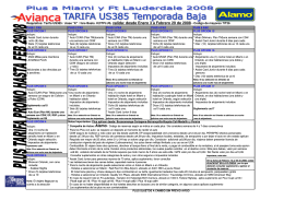 PLUS A MIAMI VIA AVIANCA A MARZO CON ALAMO DE 2008