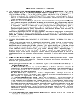 aviso sobre practicas de privacidad a. este aviso describe como se