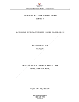 Informe de Auditoria PAD-2015 - Universidad Distrital Francisco