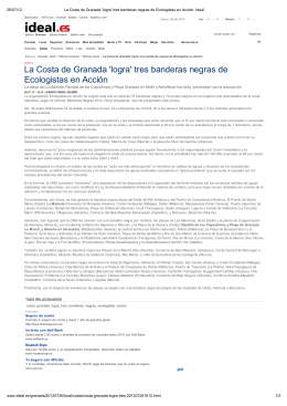 La Costa de Granada `logra` tres banderas negras de Ecologistas en