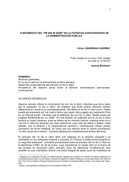 1 FUNDAMENTO DEL "NE BIS IN IDEM" EN LA POTESTAD