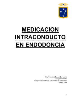 Medicacion intraconducto en Endodoncia