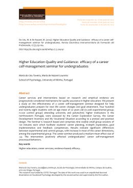 Higher Education Quality and Guidance: efficacy of a career celf