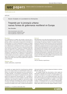 Trepando por la jerarquía urbana - Universitat Oberta de Catalunya