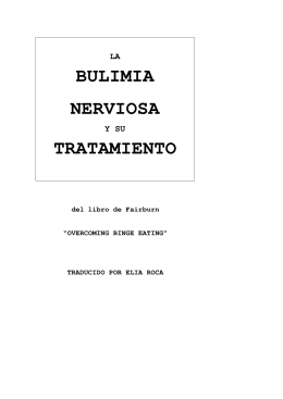 BULIMIA NERVIOSA TRATAMIENTO - Colegio Oficial de Psicólogos