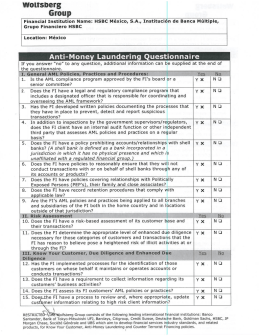 Wolfsberg Questionnaire