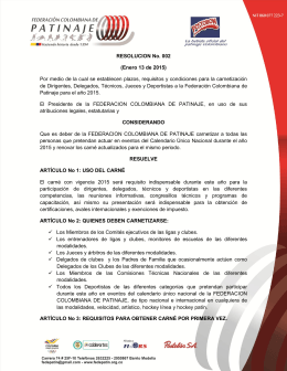 Resolucion - Federación Colombiana de Patinaje