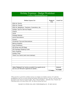 Holiday Expenses - Budget Worksheet