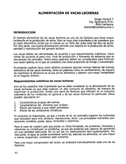 ALIMENTACIÓN DE VACAS LECHERAS