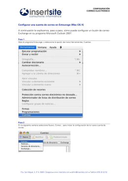 Configurar una cuenta de correo en Entourage (Mac OS X)