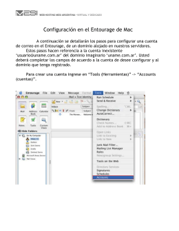 Configuración en el Entourage de Mac