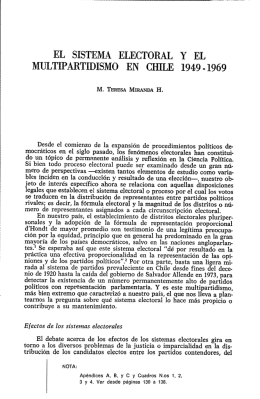 el sistema electoral y el multipartidismo en chile 1949