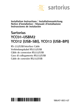 Sartorius YCC01-USBM2 YCO12 (USB-SBI), YCO13 (USB-BPI)
