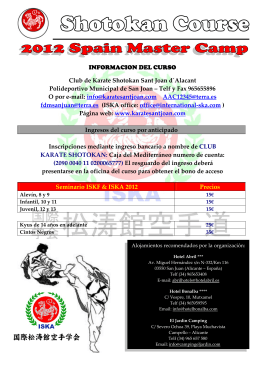 INFORMACION DEL CURSO Club de Karate Shotokan Sant Joan d